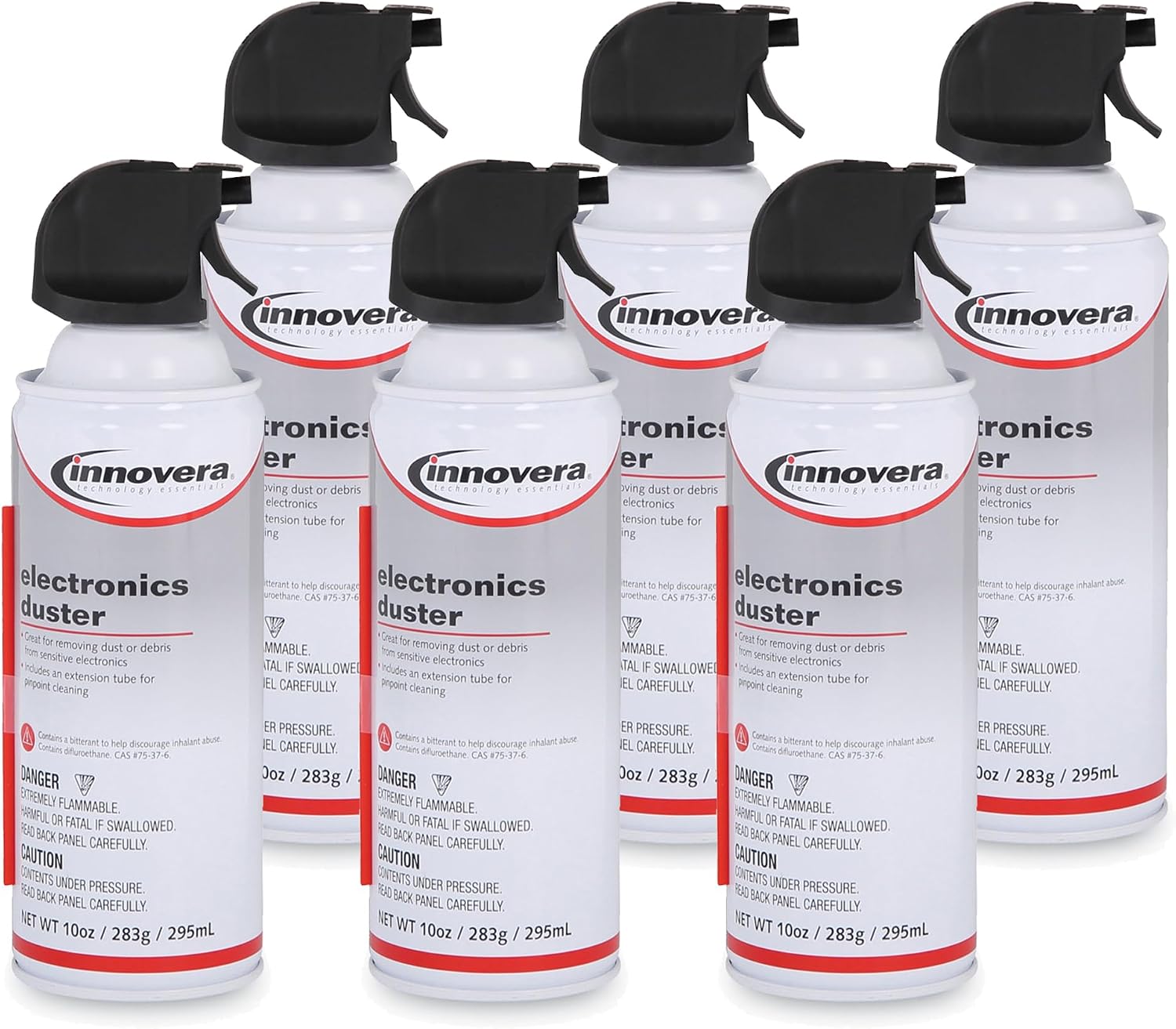 Innovera Compressed Air Duster Cleaner | 6 Count; Powerful Compressed Air...
