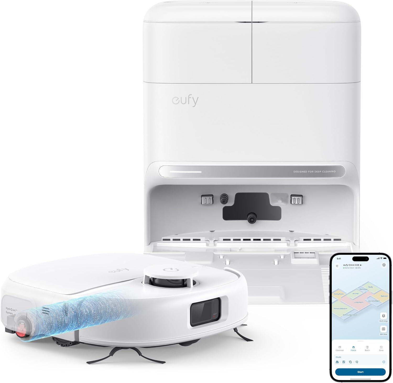 eufy C28 Robot Vacuum and Mop Combo, 15,000 Pa, HydroJet Roller Mop