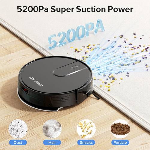 ROPVACNIC Robot Vacuum and Mop Combo 5200Pa Suction Robotic Cleaner