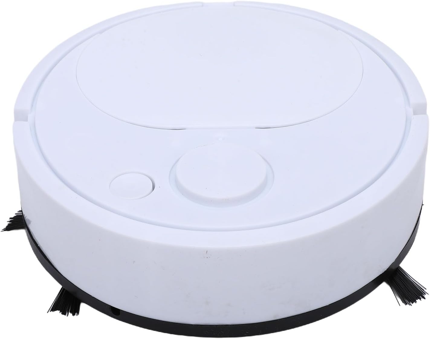 Asixxsix Mini Robot Vacuum Cleaner with 300mAh Battery, Multi Level Filtration, Strong Suction, Low Noise, Obstacle Avoidance, for Wood Floor, Tile Floor, Pet Hair (White)